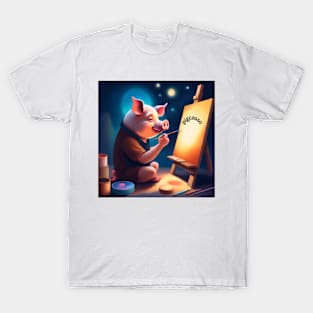 pigcasso legendary pig painter T-Shirt